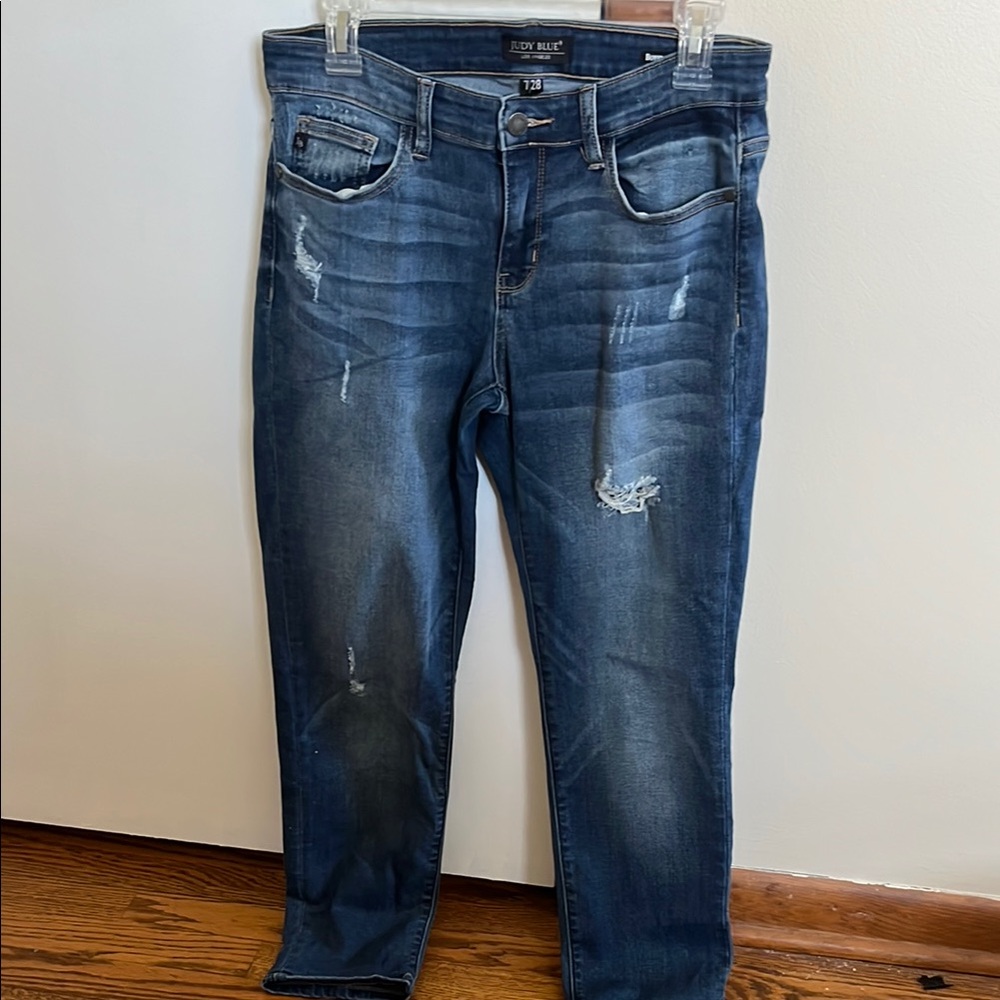 Women's Distressed Jeans - Blue